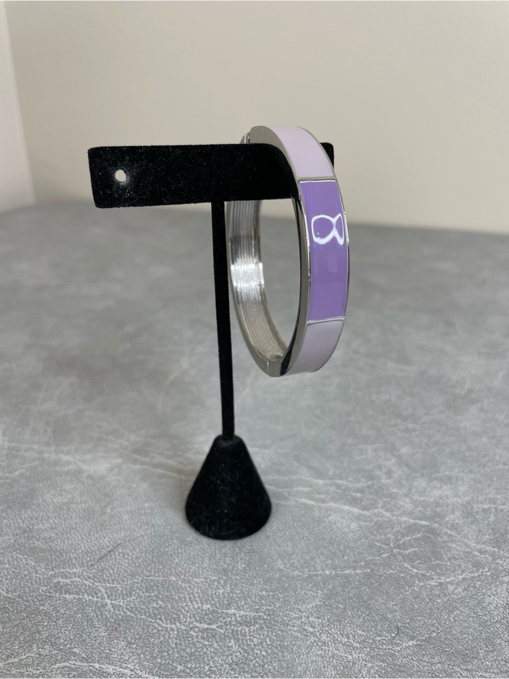 Lavender & Lilac Enamel Hinged Bracelet